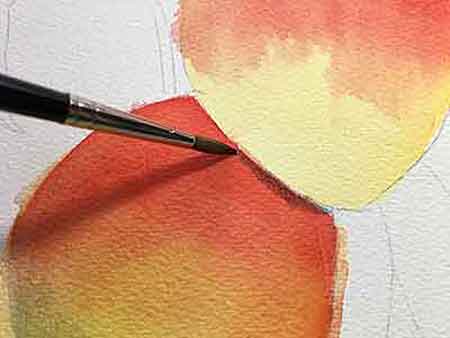 Paint a thin layer over a previously painted dry paint. Glazing with watercolor is a necessary watercolor technique.