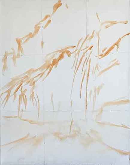 Sketch the placement of the main elements. Sketch out the waterfall painting using the rule of thirds.