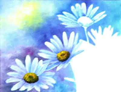 Paint the background darker around the focal daisy