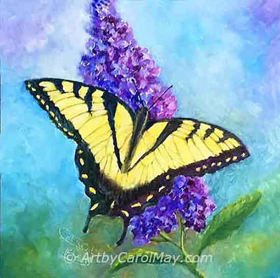 Beautiful butterfly paintings by Carol May