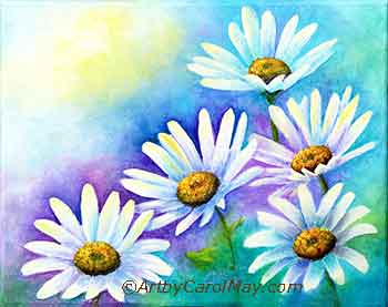 How to do a Daisy Painting with oil paints by artist by Carol May