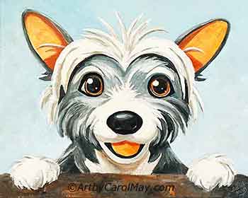 How to paint a dog, an easy, fun oil painting on canvas for beginners.