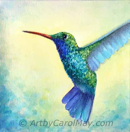 Learn how to paint a hummingbird.