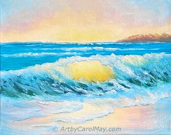 How to paint a sunset beach.