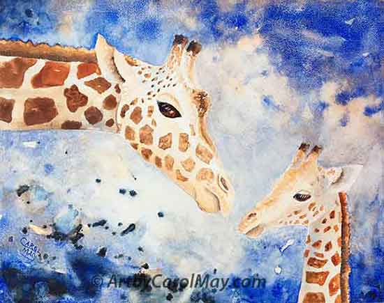 Paint a giraffe step by step with watercolor.