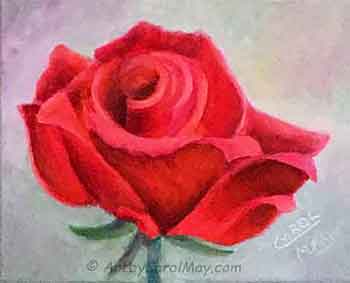 Learn how to paint a red rose step-by-step with oil paints.