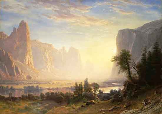 Albert Bierstadt paintings are what is fine art.